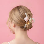 Translucent Pearl Wing Hair Claw - Cream Heart