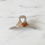 Translucent Pearl Wing Hair Claw - Gray Heart