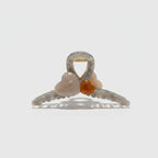 Translucent Pearl Wing Hair Claw - Gray Heart