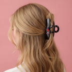 Hair Claw With Love Charm - Red Heart Red Brown Clip