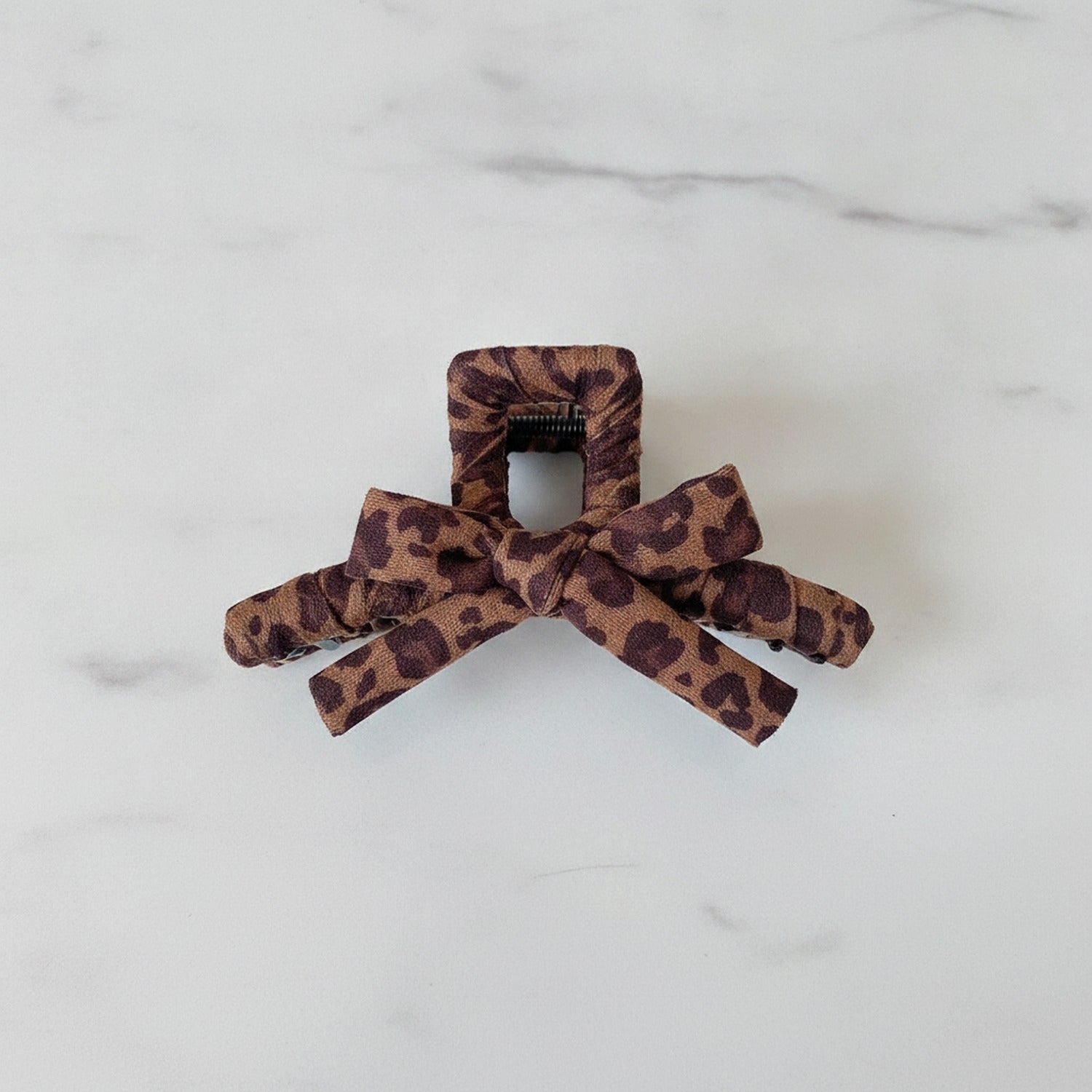 Leopard Print Bow Hair Claw Clip