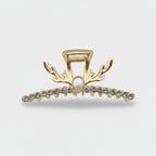 Antler Pearl Rhinestone Hair Claw - Rhinestone Deer Antler Claw Clip – hair accessories (view 1)