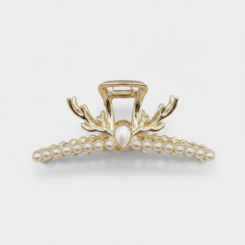 Antler Pearl Rhinestone Hair Claw - Pearl Deer Antler Claw Clip – hair accessories (view 1)