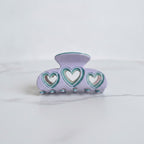 Heart Cutout Hair Claw Clip - Lavender Purple