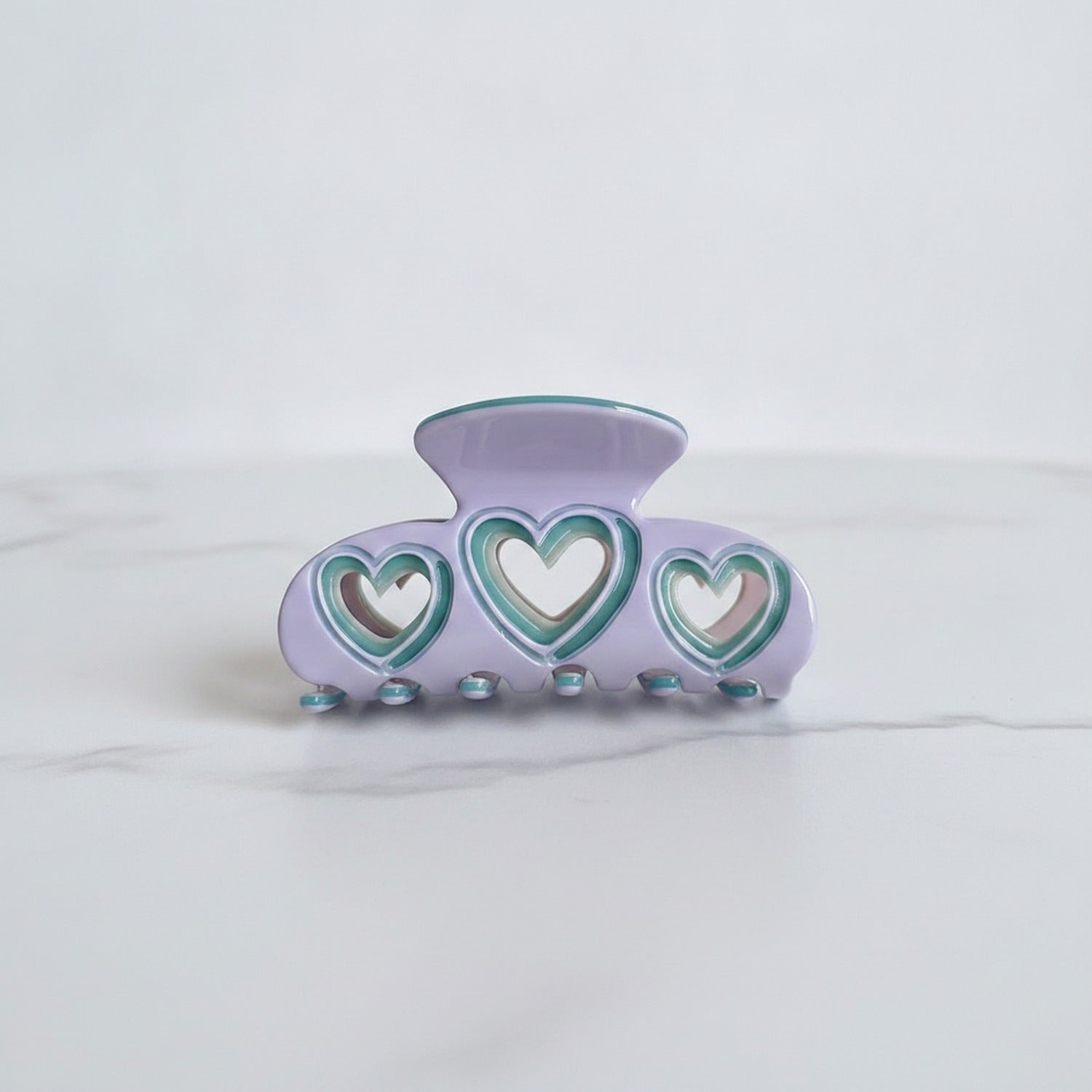 Heart Cutout Hair Claw Clip - Lavender Purple