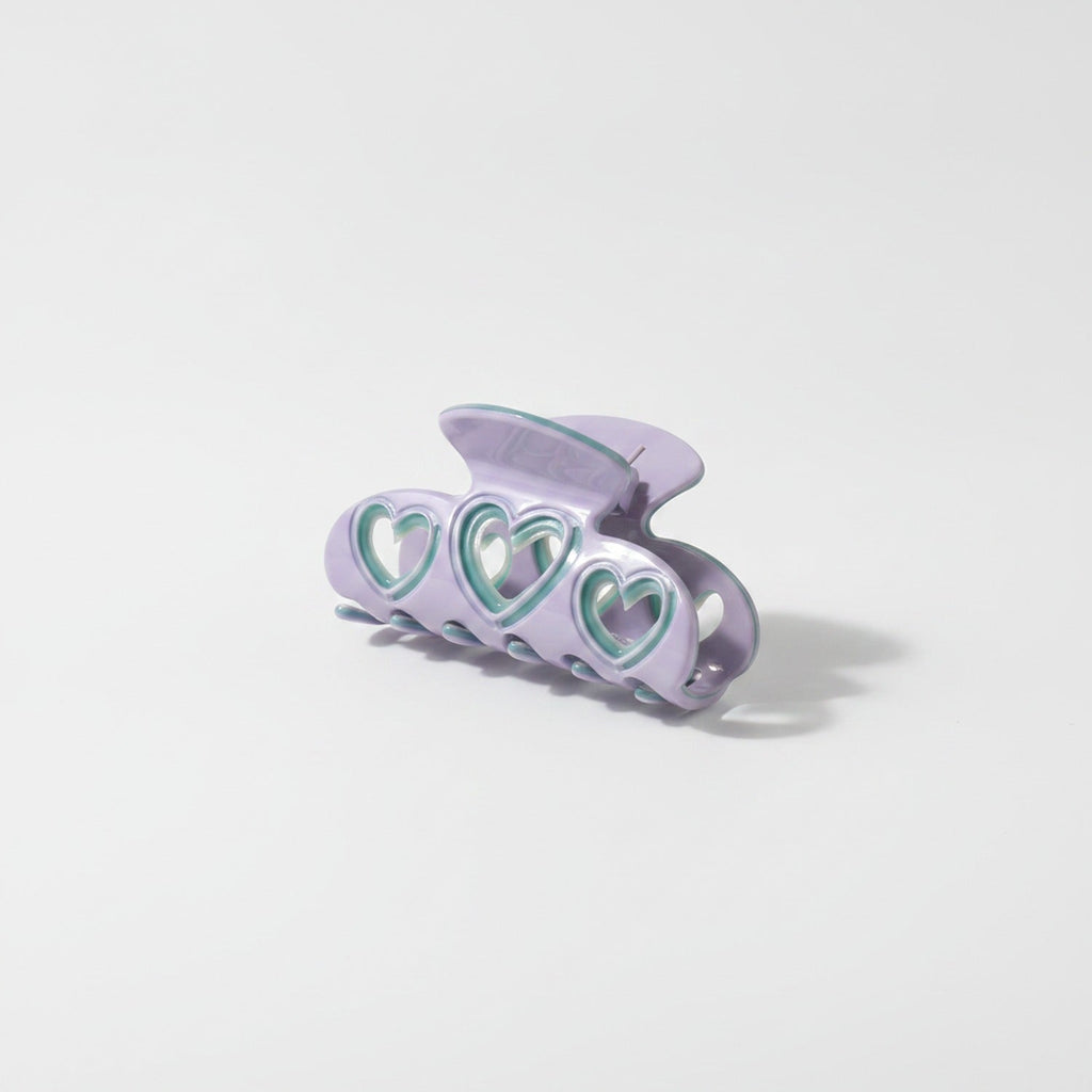 Heart Cutout Hair Claw Clip - Lavender Purple