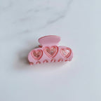 Heart Cutout Hair Claw Clip - Barbie Pink