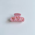 Heart Cutout Hair Claw Clip - Barbie Pink