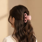 Heart Cutout Hair Claw Clip - Barbie Pink