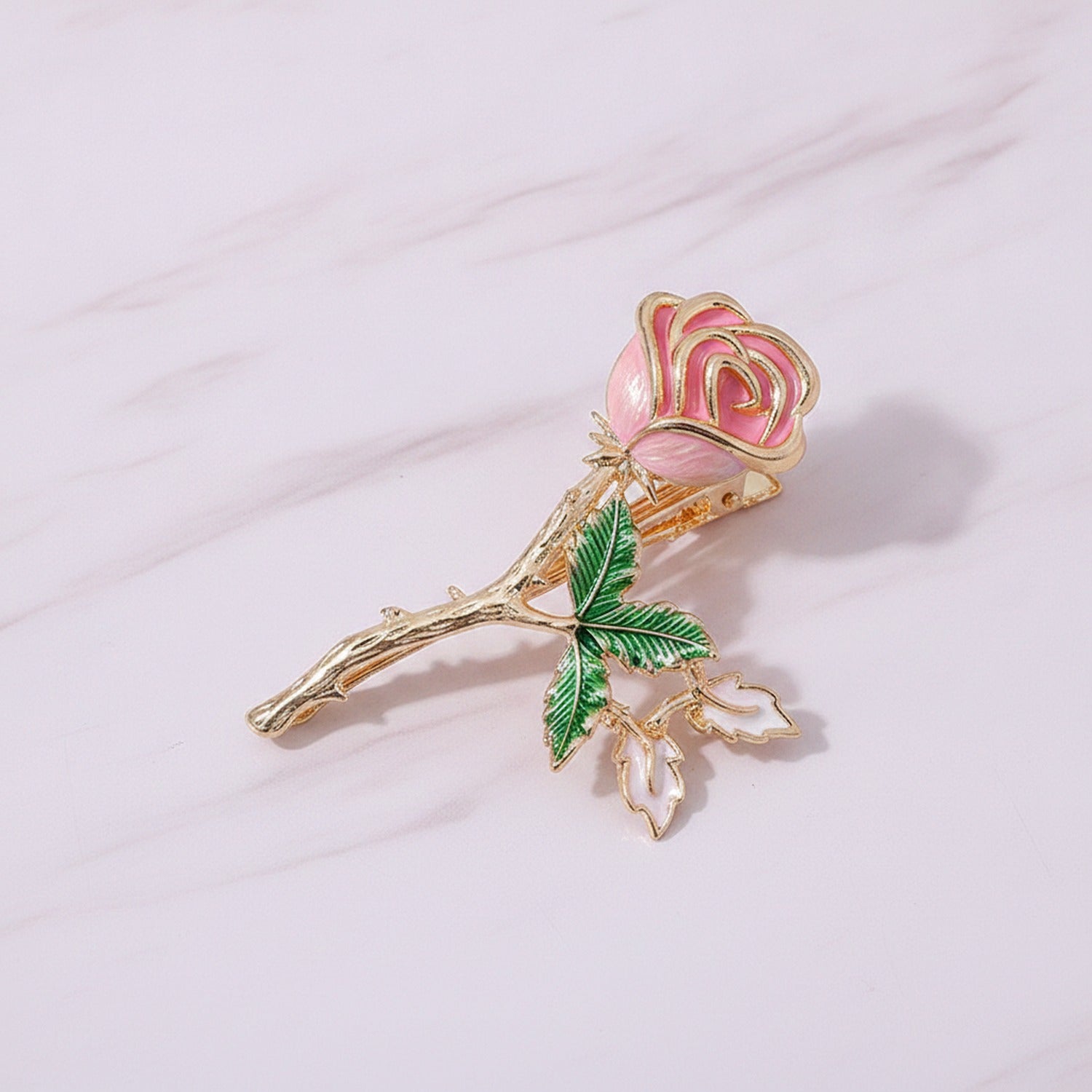 Rose Flower Hair Claw Clip - Rose Gold