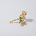 Rose Flower Hair Claw Clip - Rose Gold