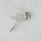 Rose Flower Hair Claw Clip - B Silver