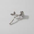 Rose Flower Hair Claw Clip - B Silver