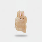 Opal Bunny Pearl Hair Claw Clip - Pink Yellow Bunny Claw Clip – hair accessories (view 1)