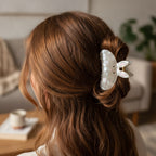 Opal Bunny Pearl Hair Claw Clip - White Bunny Claw Clip – hair accessories (view 2)