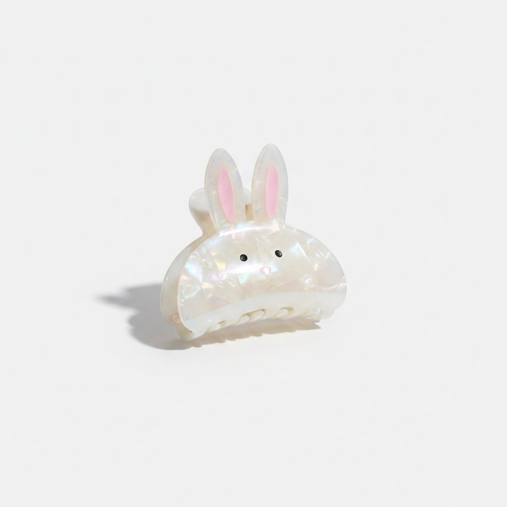 Opal Bunny Pearl Hair Claw Clip - White Bunny Claw Clip