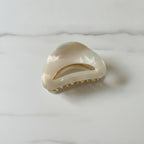 Pearl Beaded Half-Moon Hair Claw - Mermaid Pink