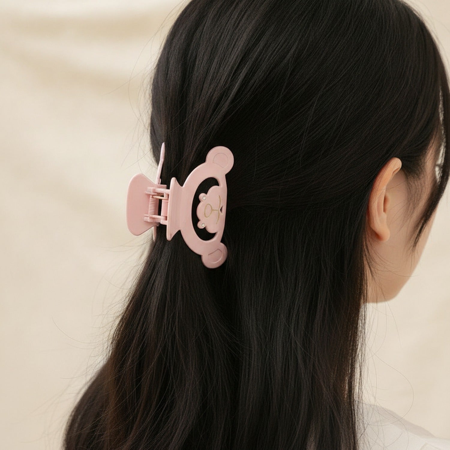 Bear Claw Rhinestone Hair Clip - Pink Bear Claw Clip