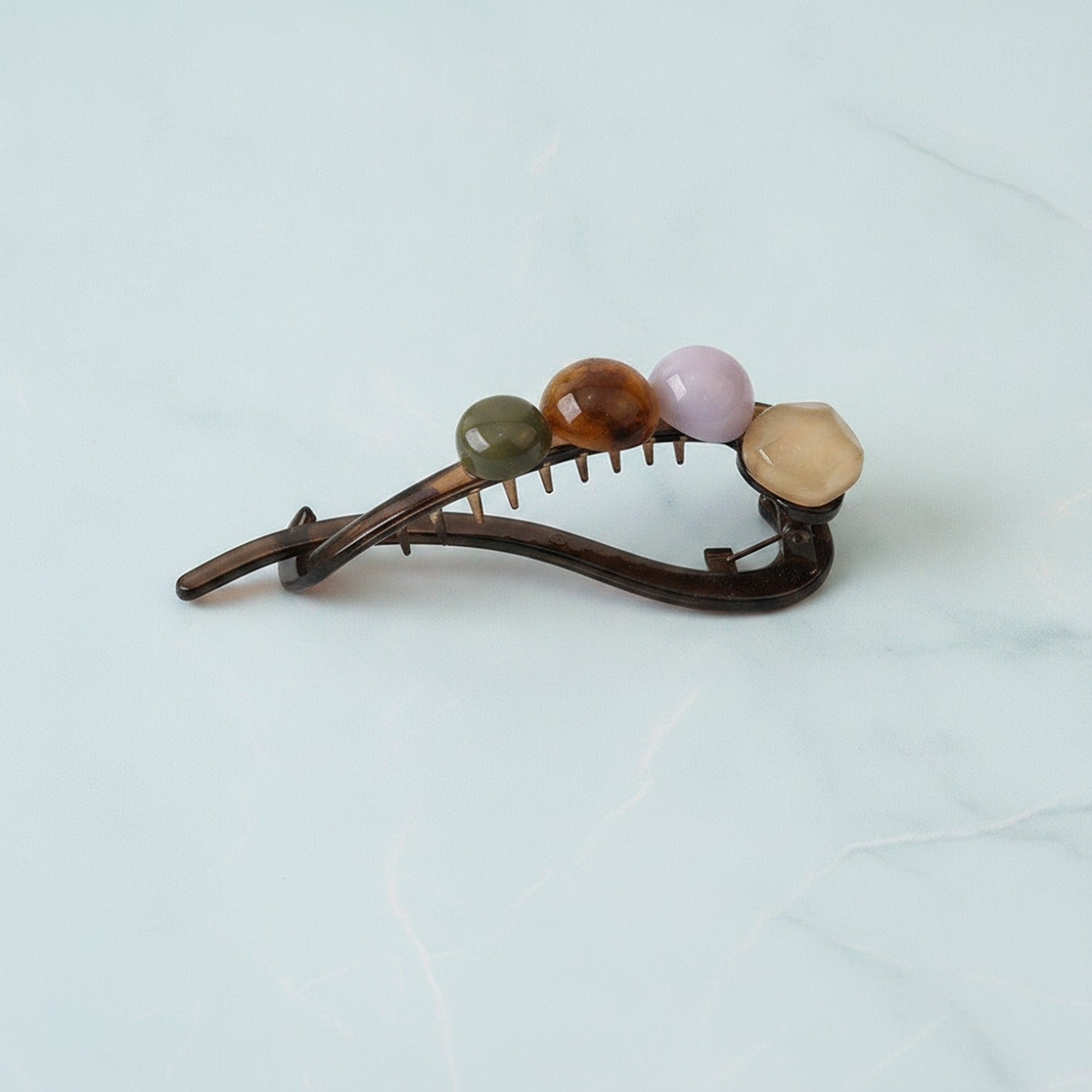 Gemstone Tortoiseshell Hair Claw Clip - Multistone Mix