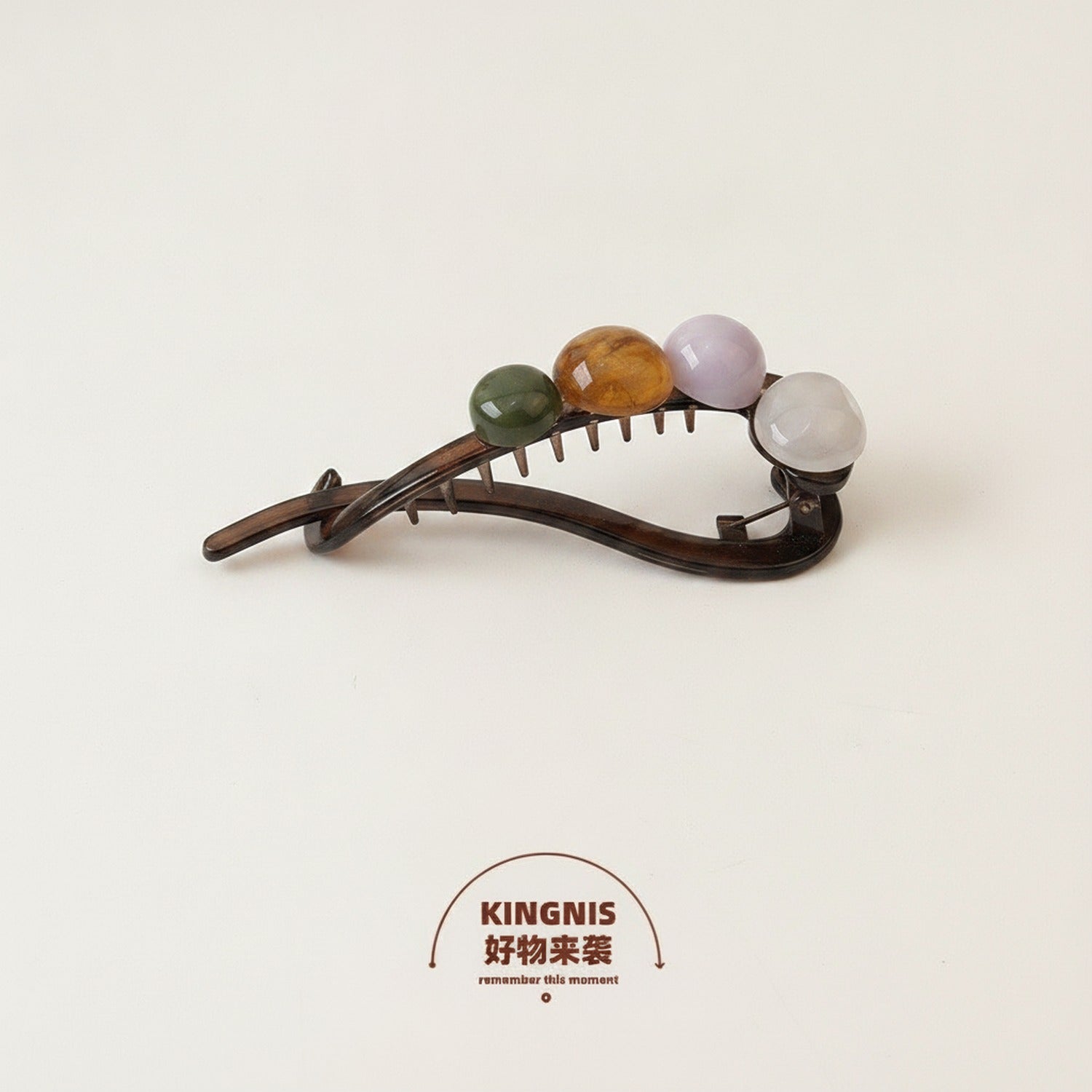 Gemstone Tortoiseshell Hair Claw Clip - Multistone Mix