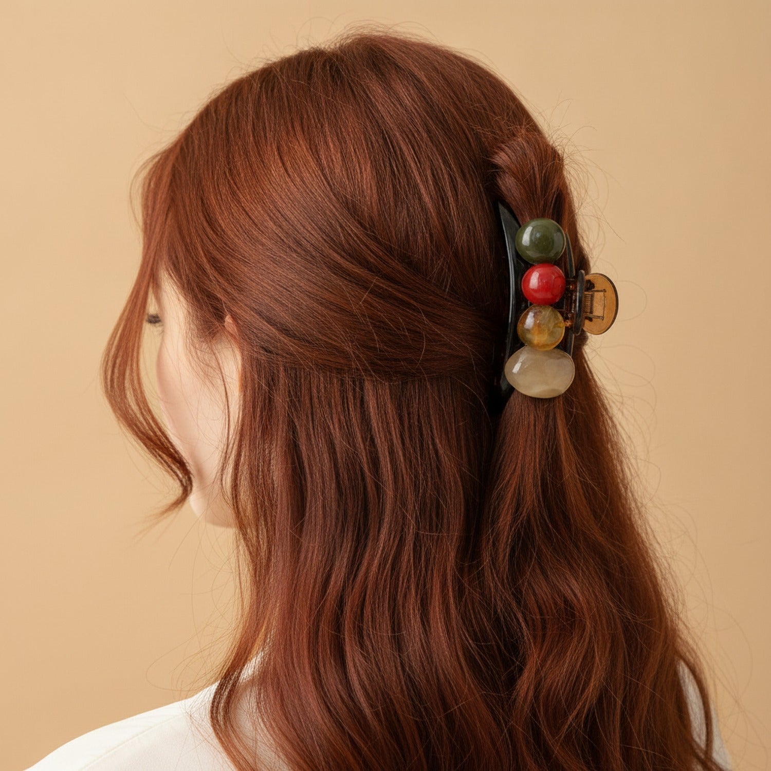 Gemstone Tortoiseshell Hair Claw Clip - Multistone Mix