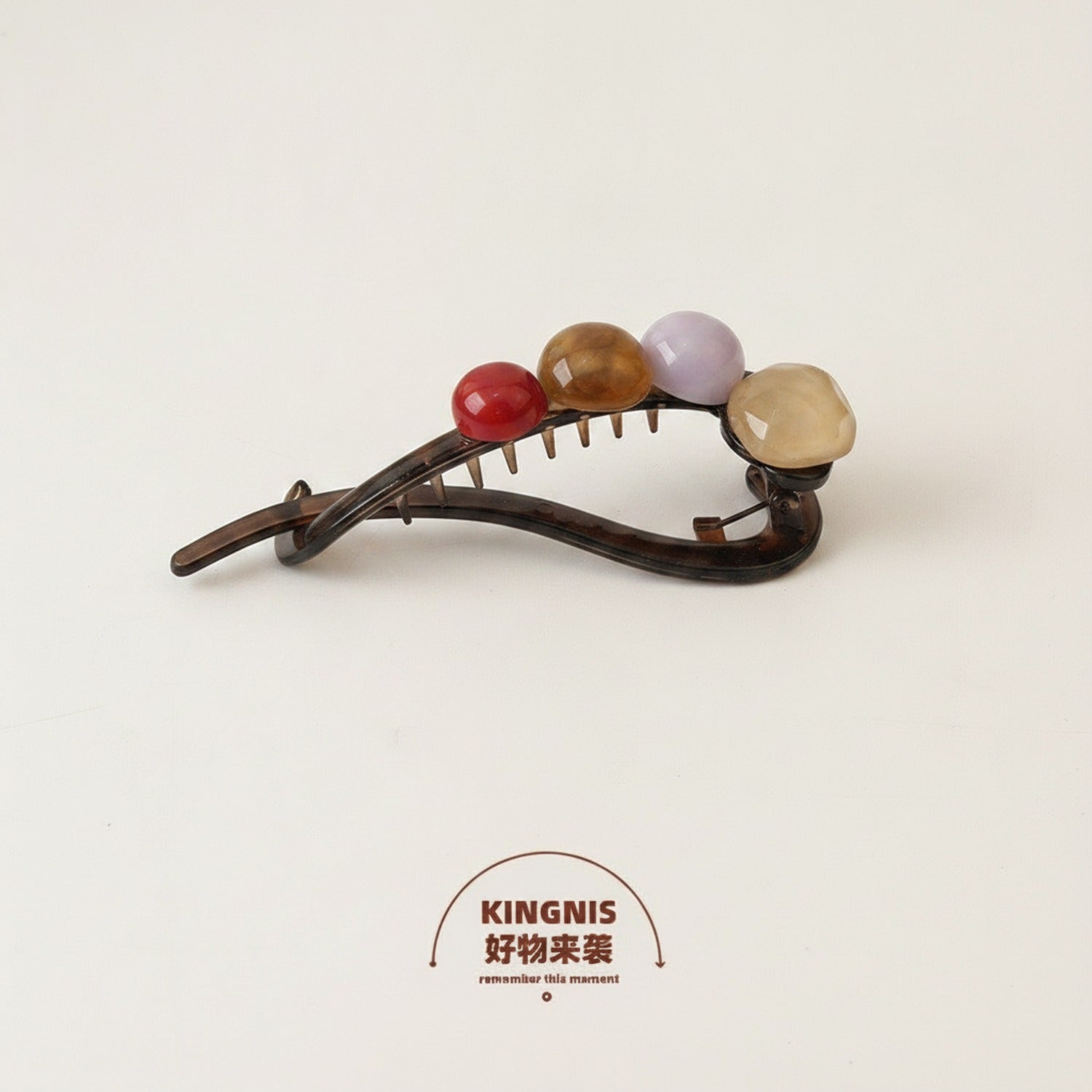 Gemstone Tortoiseshell Hair Claw Clip - Jewel Tone Mix