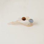 Gemstone Tortoiseshell Hair Claw Clip - Sage & Tiger Eye Mix