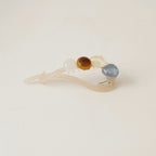 Gemstone Tortoiseshell Hair Claw Clip - Sage & Tiger Eye Mix – hair accessories (view 1)