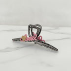 Hair Claw Clip With Bows - Gunmetal C Letter Cross Claw Clip #3 – hair accessories (view 3)