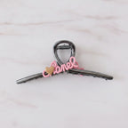 Hair Claw Clip With Bows - Gun C Letter - Hanger #4