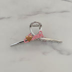 Hair Claw Clip With Bows - Silver C Letter Crossover Charm #7