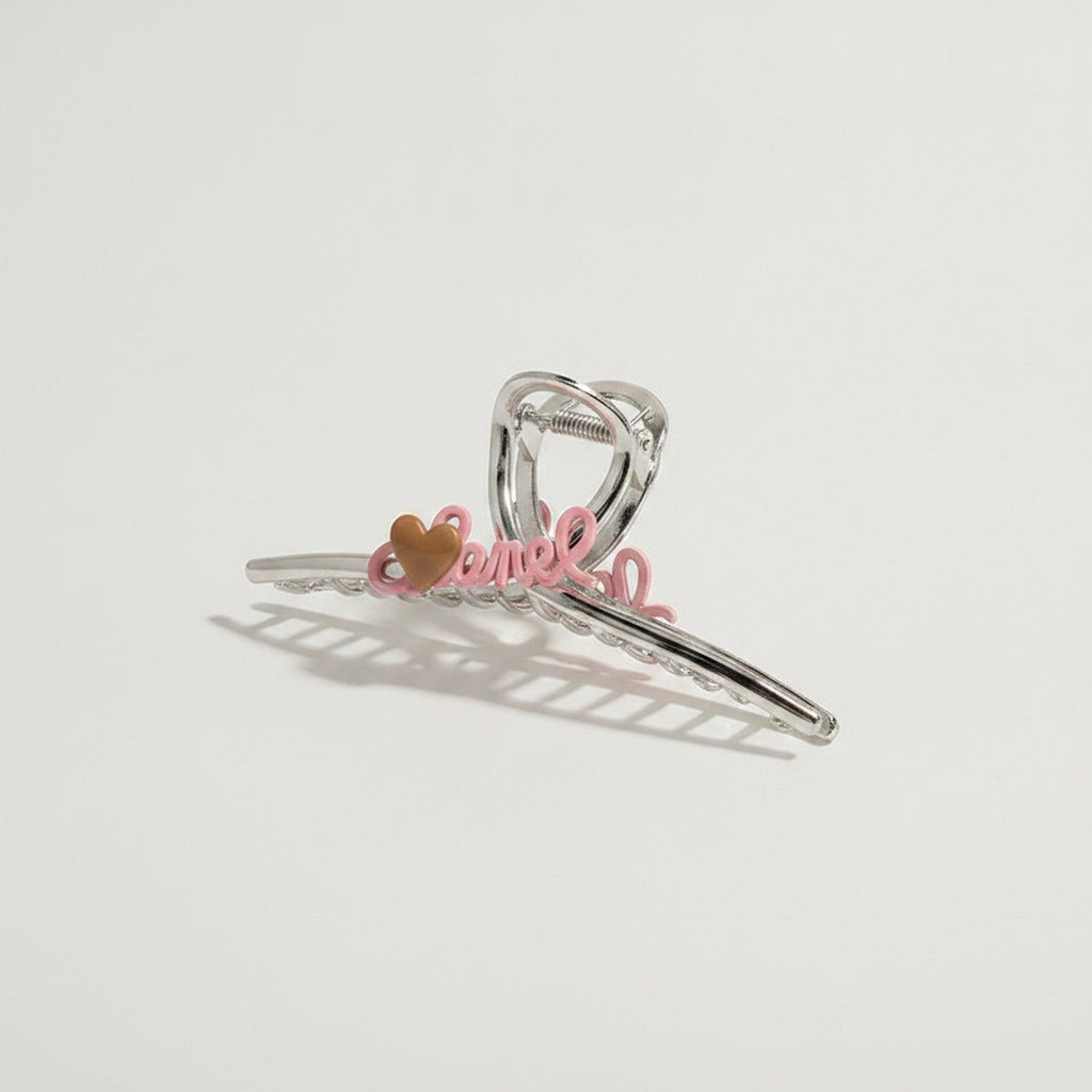 Hair Claw Clip With Bows - Silver C Letter Crossover Charm #7