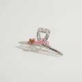 Hair Claw Clip With Bows - Silver C Letter Crossover Charm #7