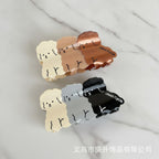 Cute Smiley Face Hair Claw Clips Set - Triple Puppy Large Claw Clip Camel 10.5cm