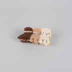 Cute Smiley Face Hair Claw Clips Set - Triple Puppy Large Claw Clip Camel 10.5cm