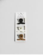 Ribbon Hair Clips Set In Black White Brown – hair accessories (view 1)