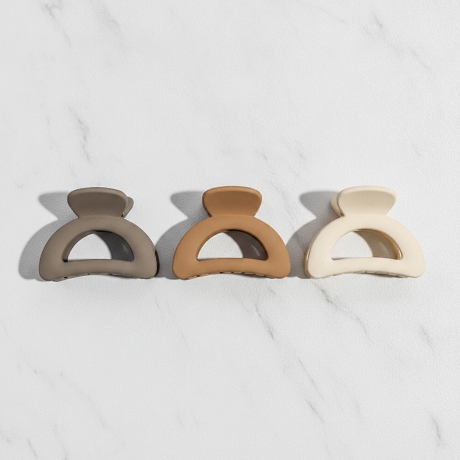 Claw Hair Clips Neutral Tone Trio Set