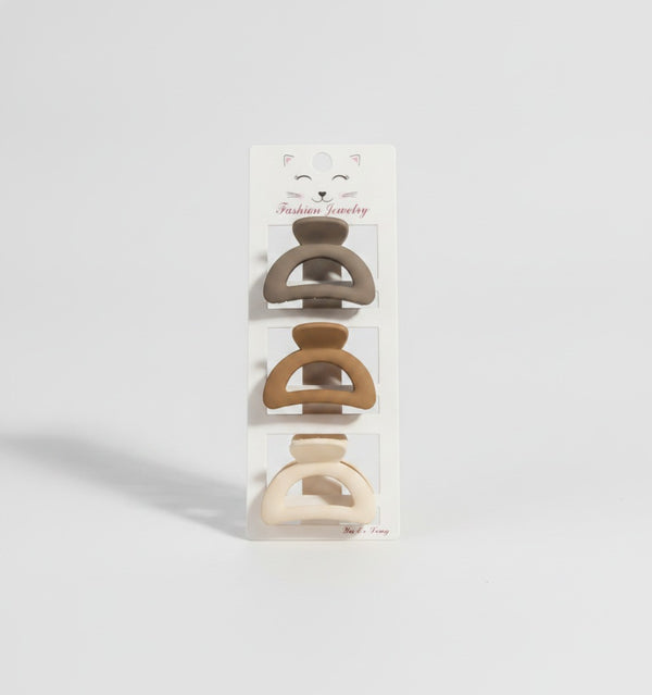 Claw Hair Clips Neutral Tone Trio Set