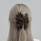 Brown Spiked Floral Hair Claw Clip – hair accessories (view 2)