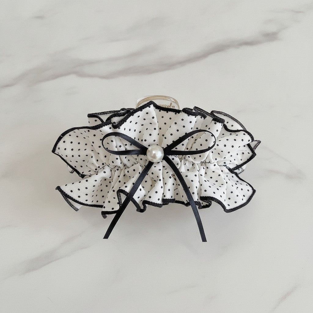 Polka Dot Pearl Butterfly Hair Claw Clip – hair accessories (view 3)
