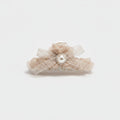 Pearl Beaded Bow Hair Claw Clip - Light Caramel