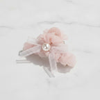 Pearl Beaded Bow Hair Claw Clip - Pink – hair accessories (view 3)
