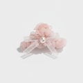 Pearl Beaded Bow Hair Claw Clip - Pink – hair accessories (view 1)
