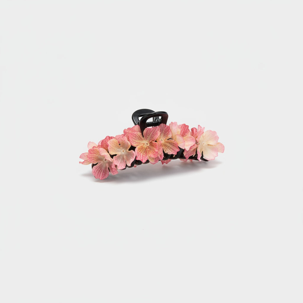Flower Hanging Chain Hair Claw - Pink