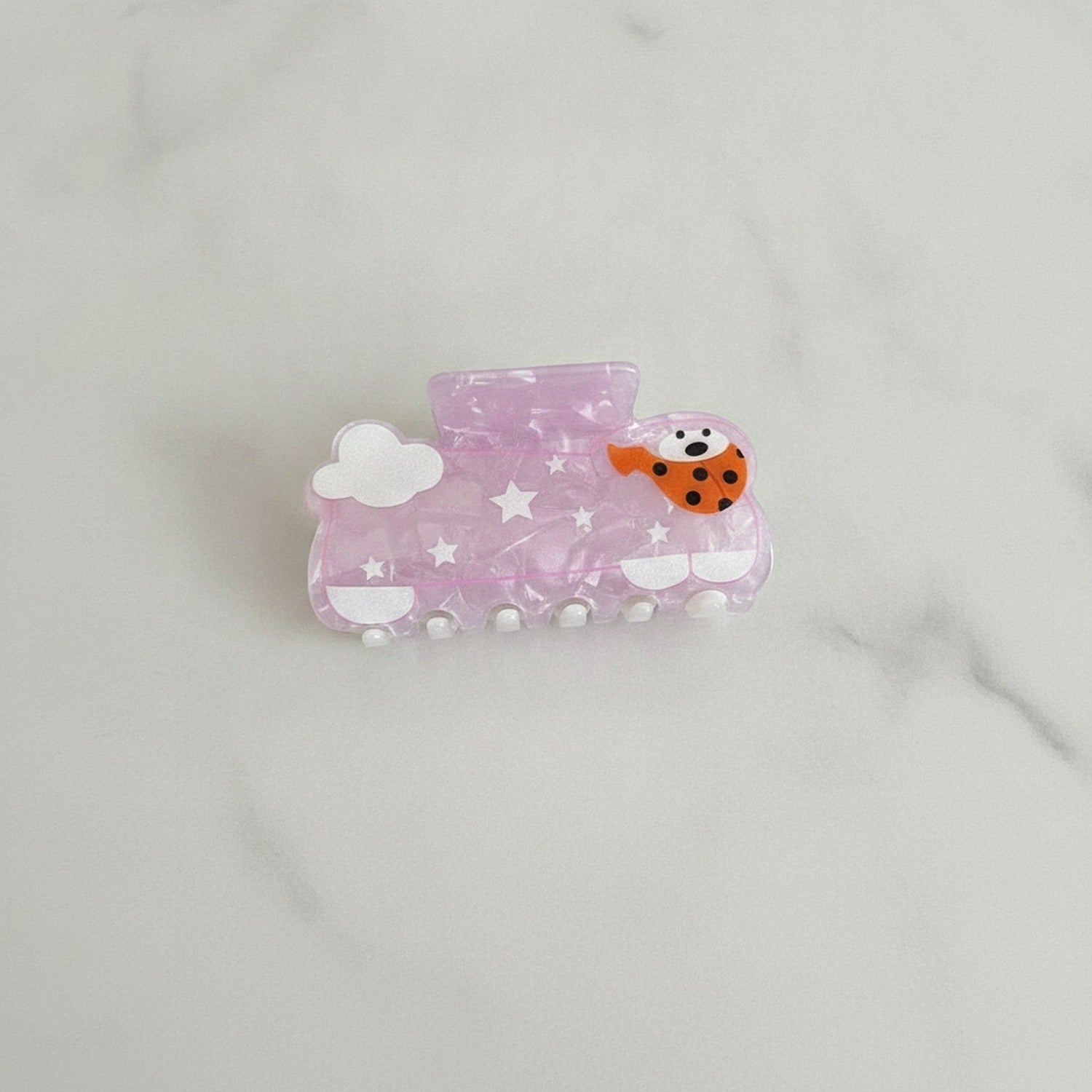 Star Teddy Bear Hair Claw Clip - Pink Dog