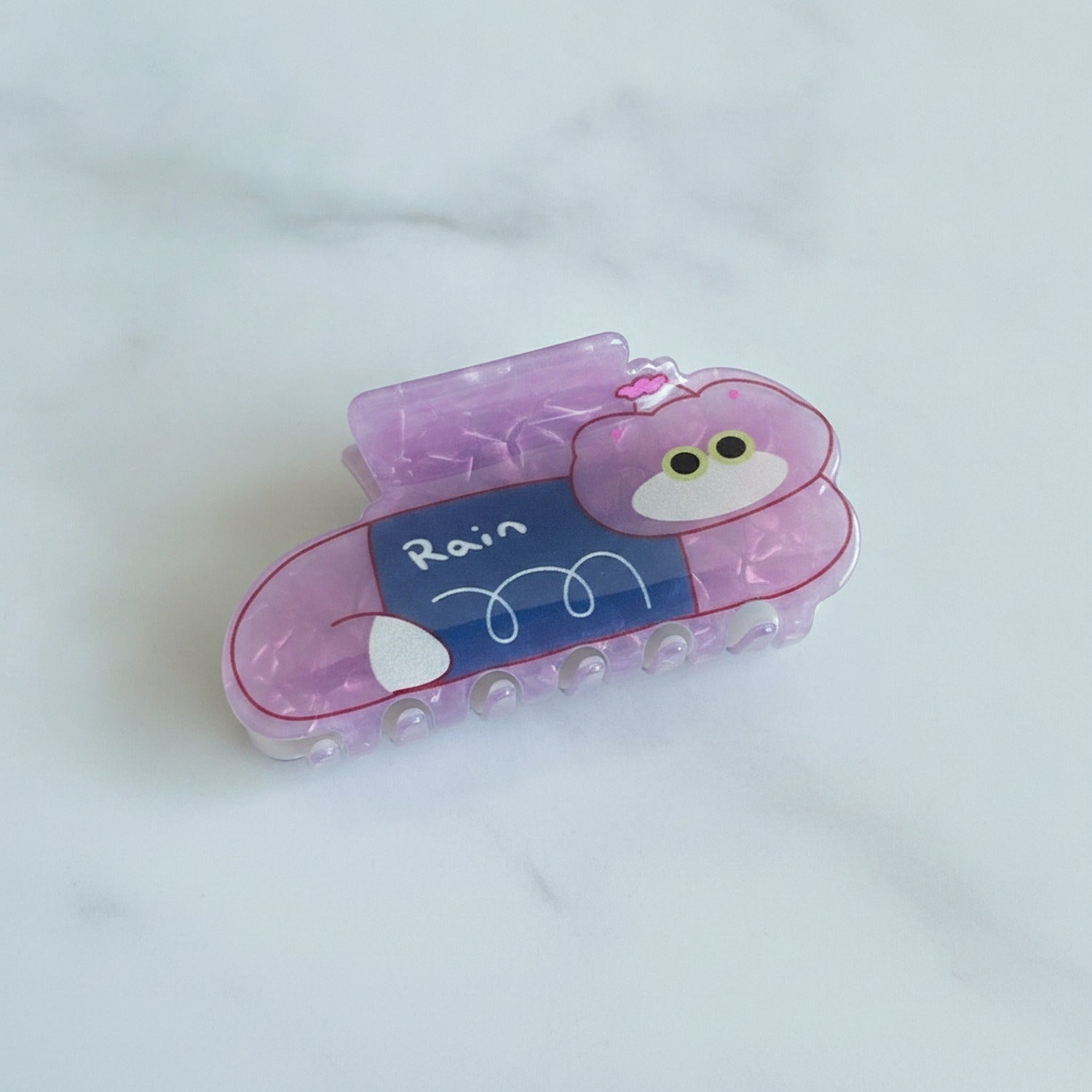 Star Teddy Bear Hair Claw Clip - Purple