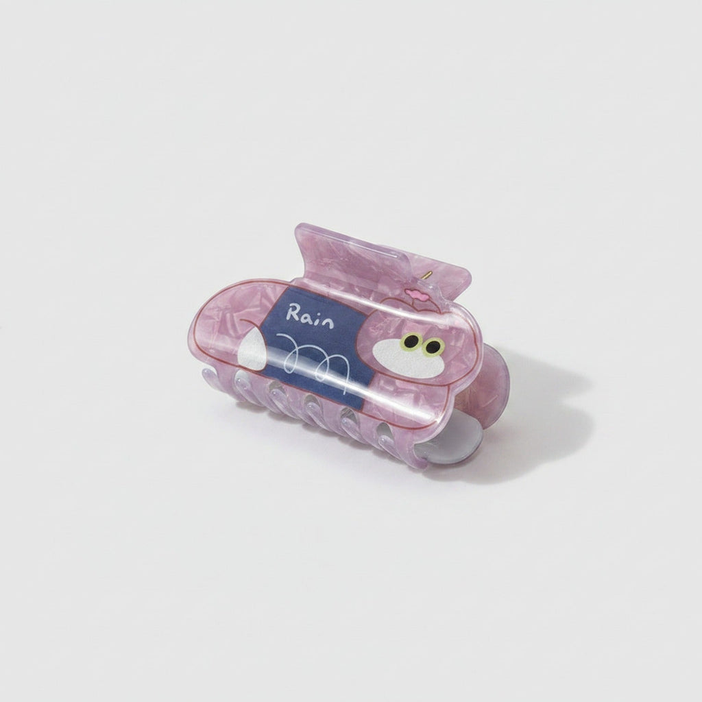 Star Teddy Bear Hair Claw Clip - Purple