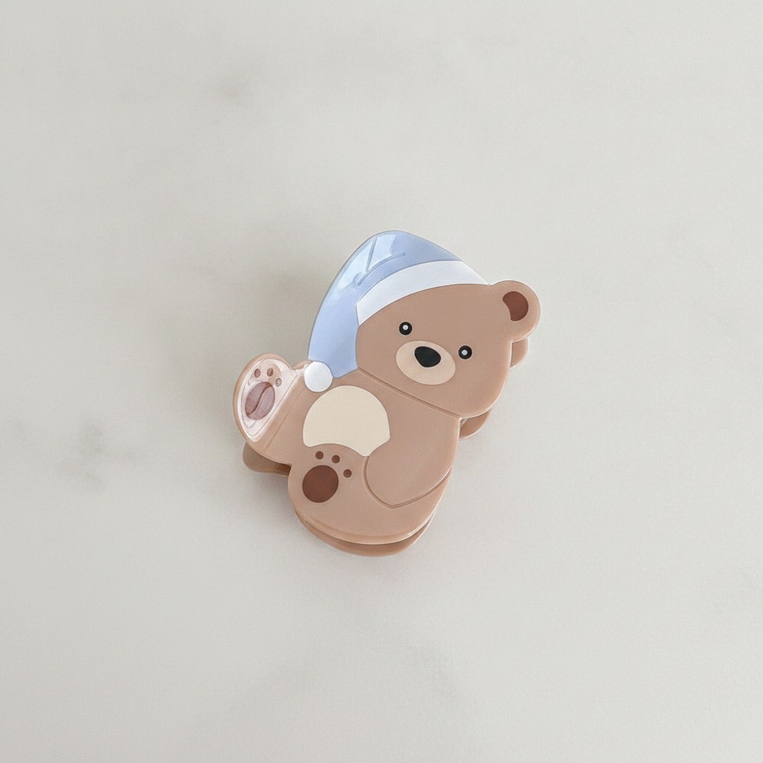 Cute Bear Hair Claw With Mirror Charm - Light Cap - 8.7cm
