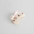 Cute Bear Hair Claw With Mirror Charm - Light Yellow Cap 8.7cm