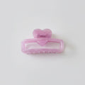 Heart-Shaped Pearl Hair Claw Clip - Purple Large 8.5cm – hair accessories (view 1)